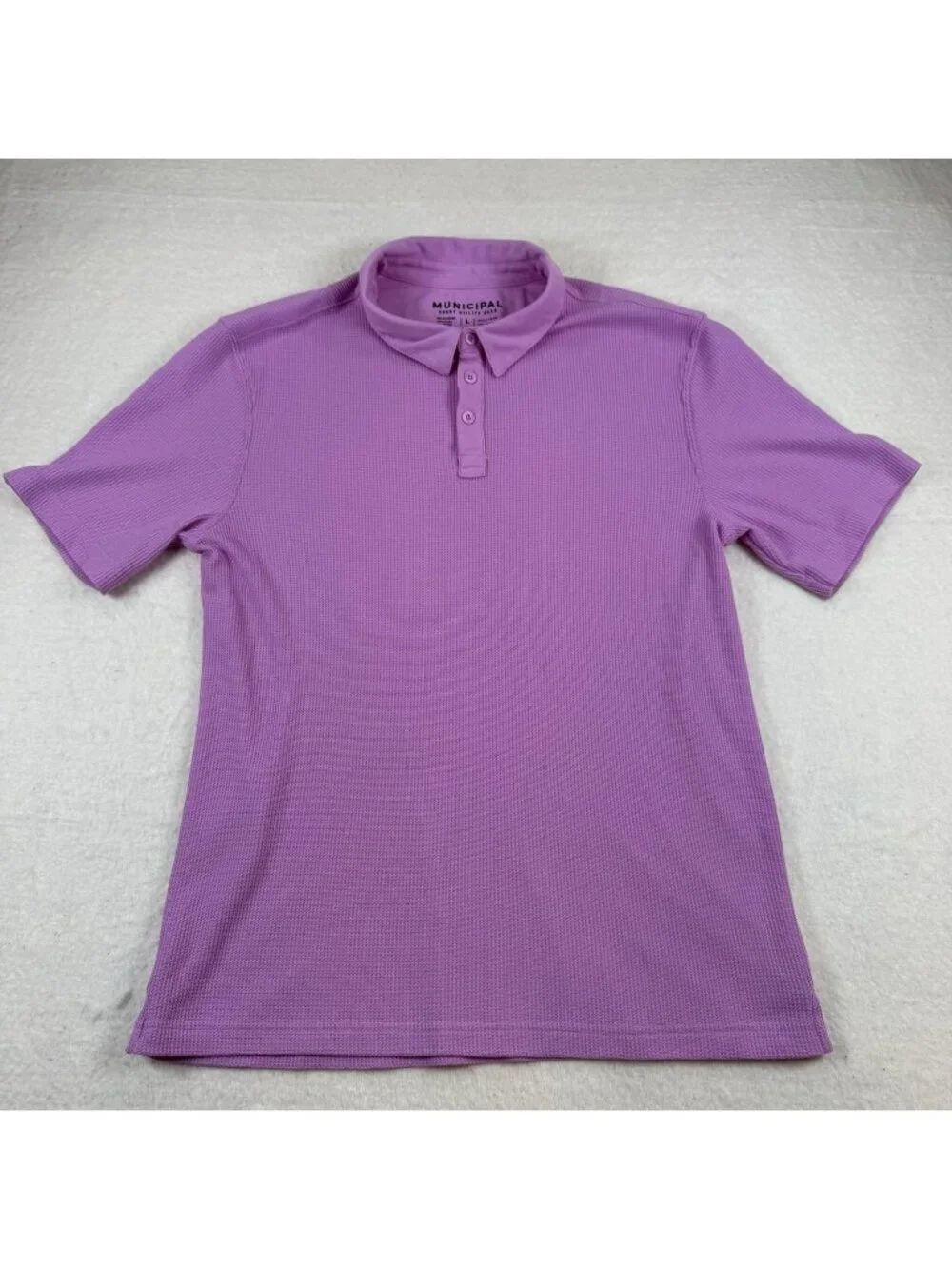 Municipal Polo Shirt Mens Size L Purple Sport Utility Gear Knit Stretch Casual